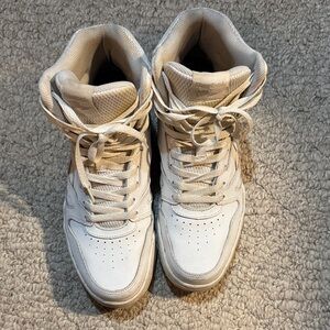 Reebok Cream/White High-Top Sneakers